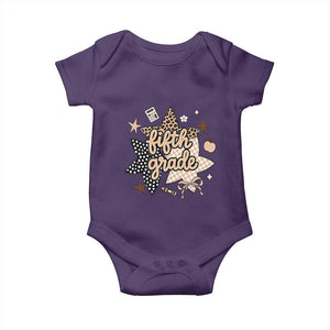Fifth Grade Leopard Checkered Star Coquette Baby Onesie Cute 5th Grade Girl Back to School Gift