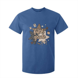 Fifth Grade Leopard Checkered Star Coquette T Shirt For Kid Cute 5th Grade Girl Back to School Gift