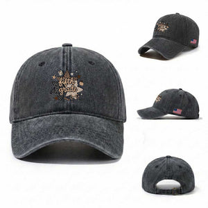 Fifth Grade Leopard Checkered Star Coquette Washed Cotton Baseball Cap Cute 5th Grade Girl Back to School Gift