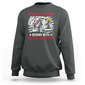 Native American Sweatshirt American History Native History US Flag TS02 Dark Heather Printyourwear