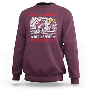 Native American Sweatshirt American History Native History US Flag TS02 Maroon Printyourwear