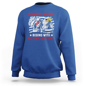 Native American Sweatshirt American History Native History US Flag TS02 Royal Blue Printyourwear