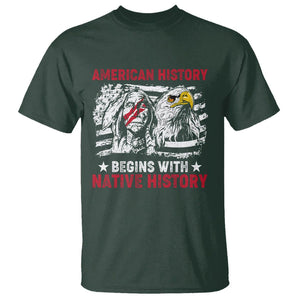 Native American T Shirt American History Native History US Flag TS02 Dark Forest Green Printyourwear