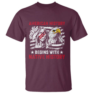 Native American T Shirt American History Native History US Flag TS02 Maroon Printyourwear
