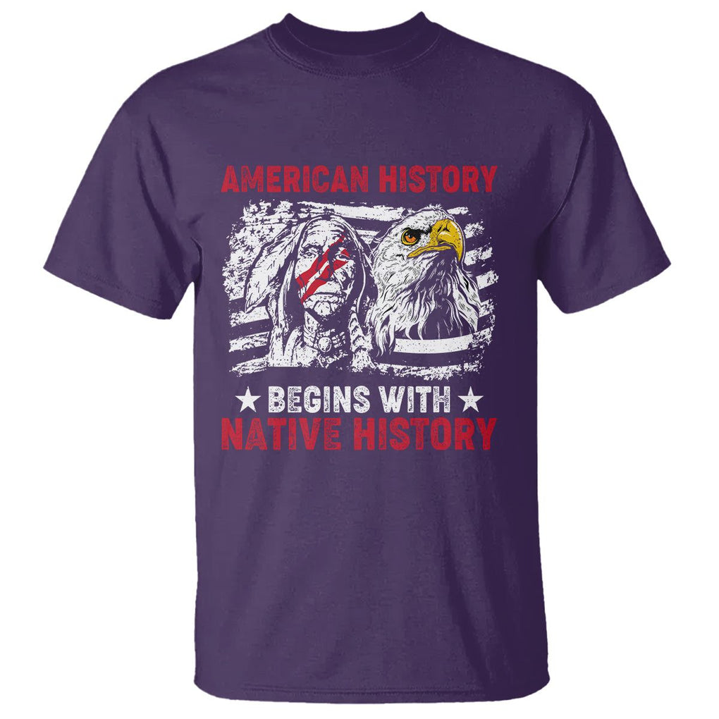 Native American T Shirt American History Native History US Flag TS02 Purple Printyourwear