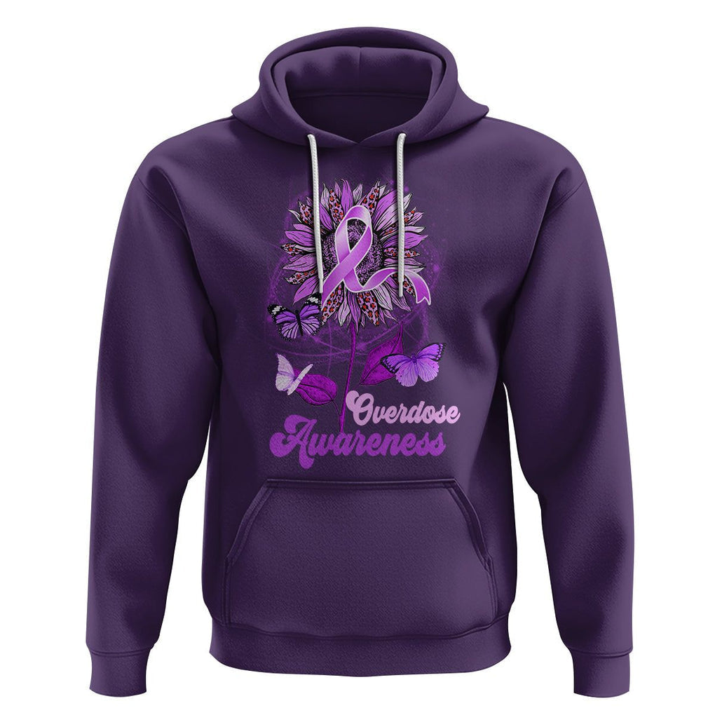 Overdose Awareness Hoodie Sunflower Purple Overdose Prevention TS02 Purple Printyourwear