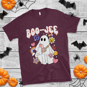 Ghost Halloween Costume T Shirt Spooky Season Hippie Boujee Boo-Jee TS02 Maroon Print Your Wear