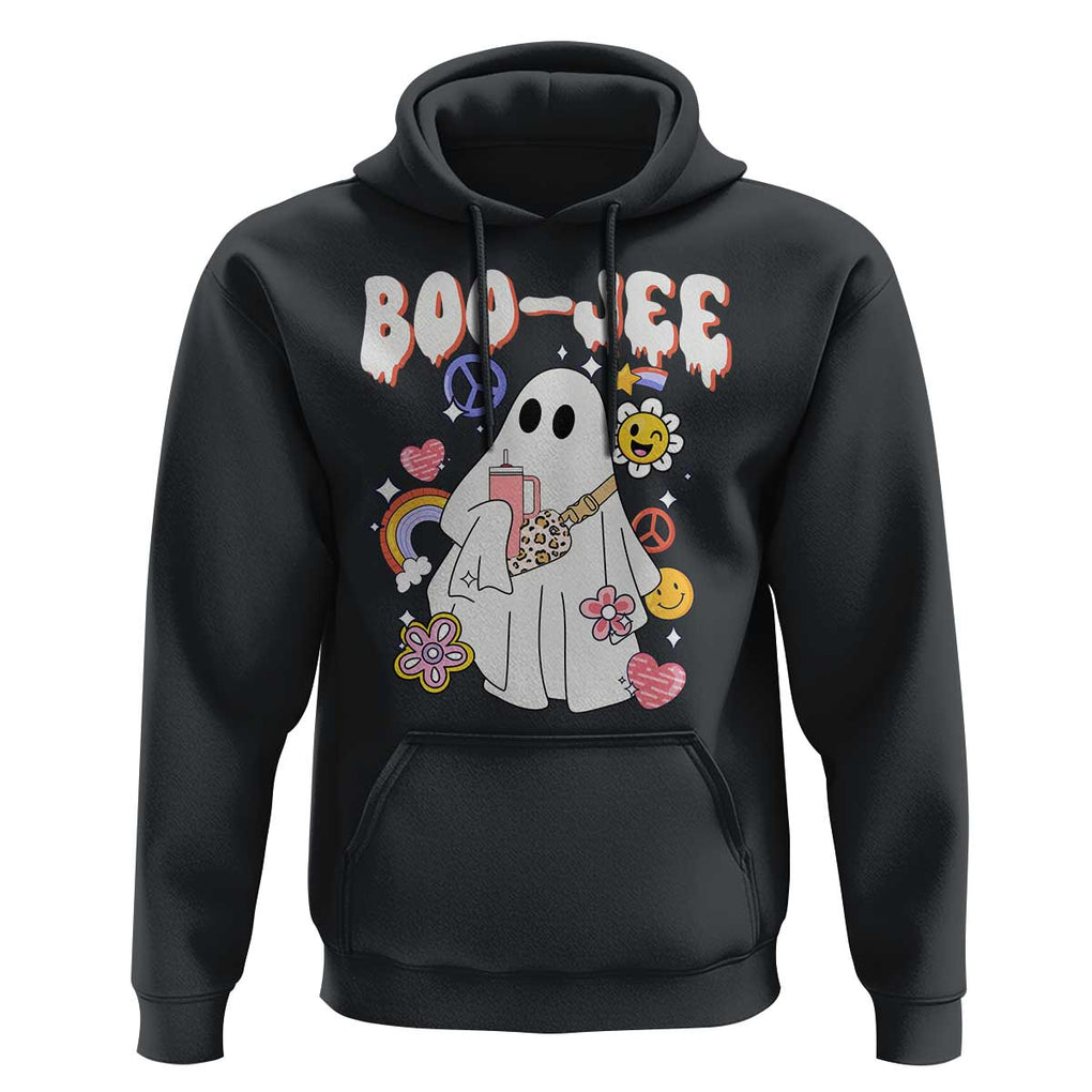 Ghost Halloween Costume Hoodie Spooky Season Hippie Boujee Boo-Jee TS02 Black Print Your Wear