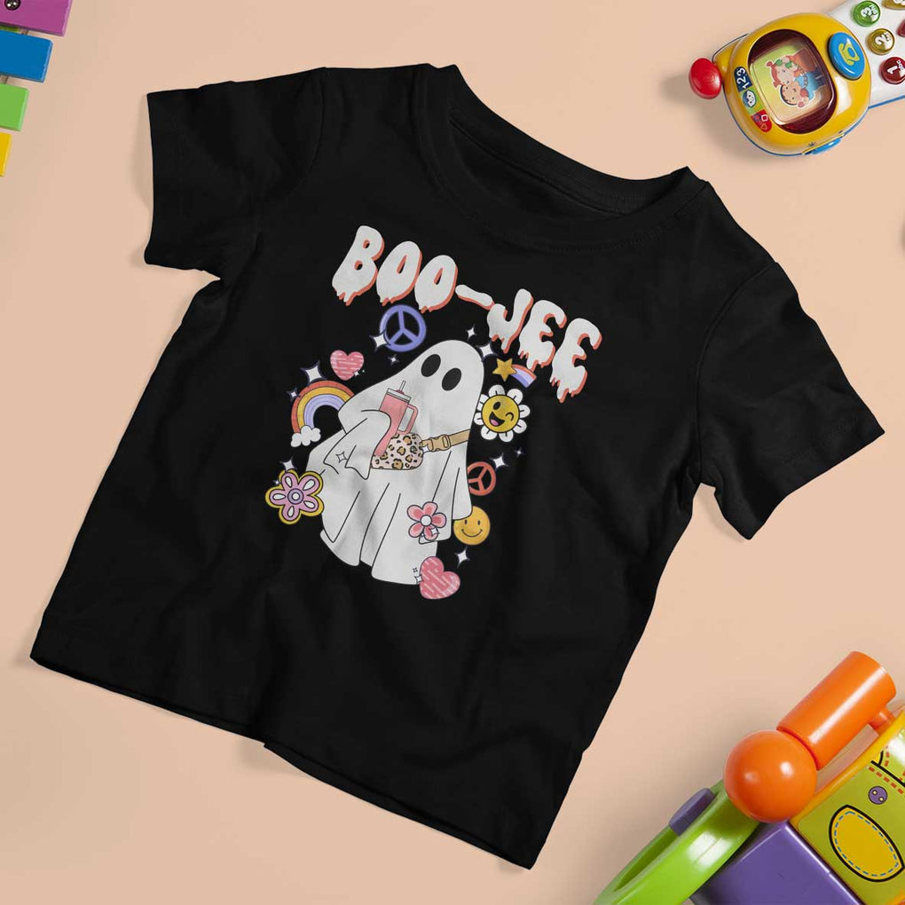 Ghost Halloween Costume T Shirt For Kid Spooky Season Hippie Boujee Boo-Jee TS02 Black Print Your Wear