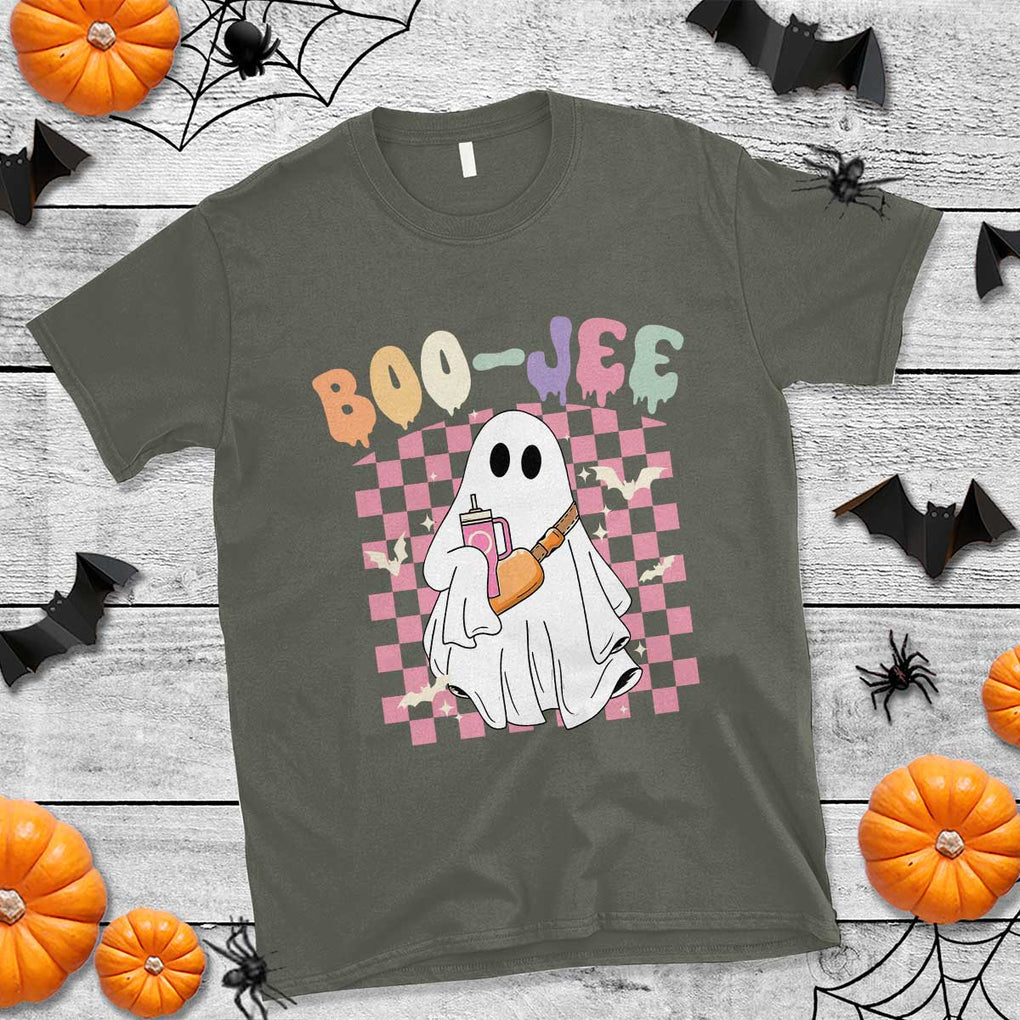 Ghost Halloween Costume T Shirt Spooky Season Cute Boujee Boo-Jee TS02 Military Green Print Your Wear