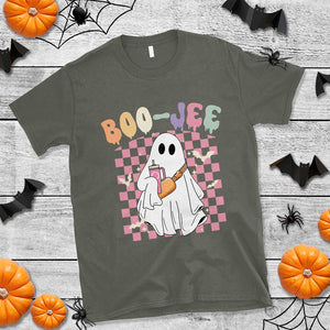 Ghost Halloween Costume T Shirt Spooky Season Cute Boujee Boo-Jee TS02 Military Green Print Your Wear