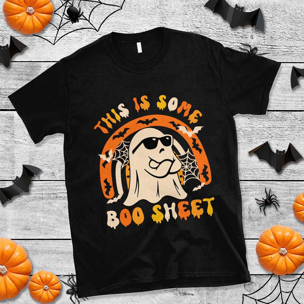 Ghost Halloween Costume T Shirt Funny This is Some Boo Sheet TS02 Black Print Your Wear