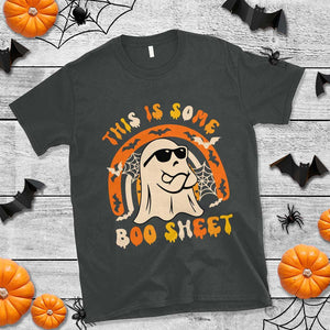 Ghost Halloween Costume T Shirt Funny This is Some Boo Sheet TS02 Dark Heather Print Your Wear