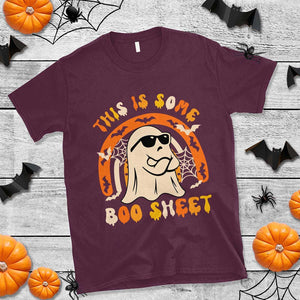 Ghost Halloween Costume T Shirt Funny This is Some Boo Sheet TS02 Maroon Print Your Wear