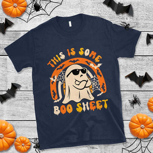 Ghost Halloween Costume T Shirt Funny This is Some Boo Sheet TS02 Navy Print Your Wear