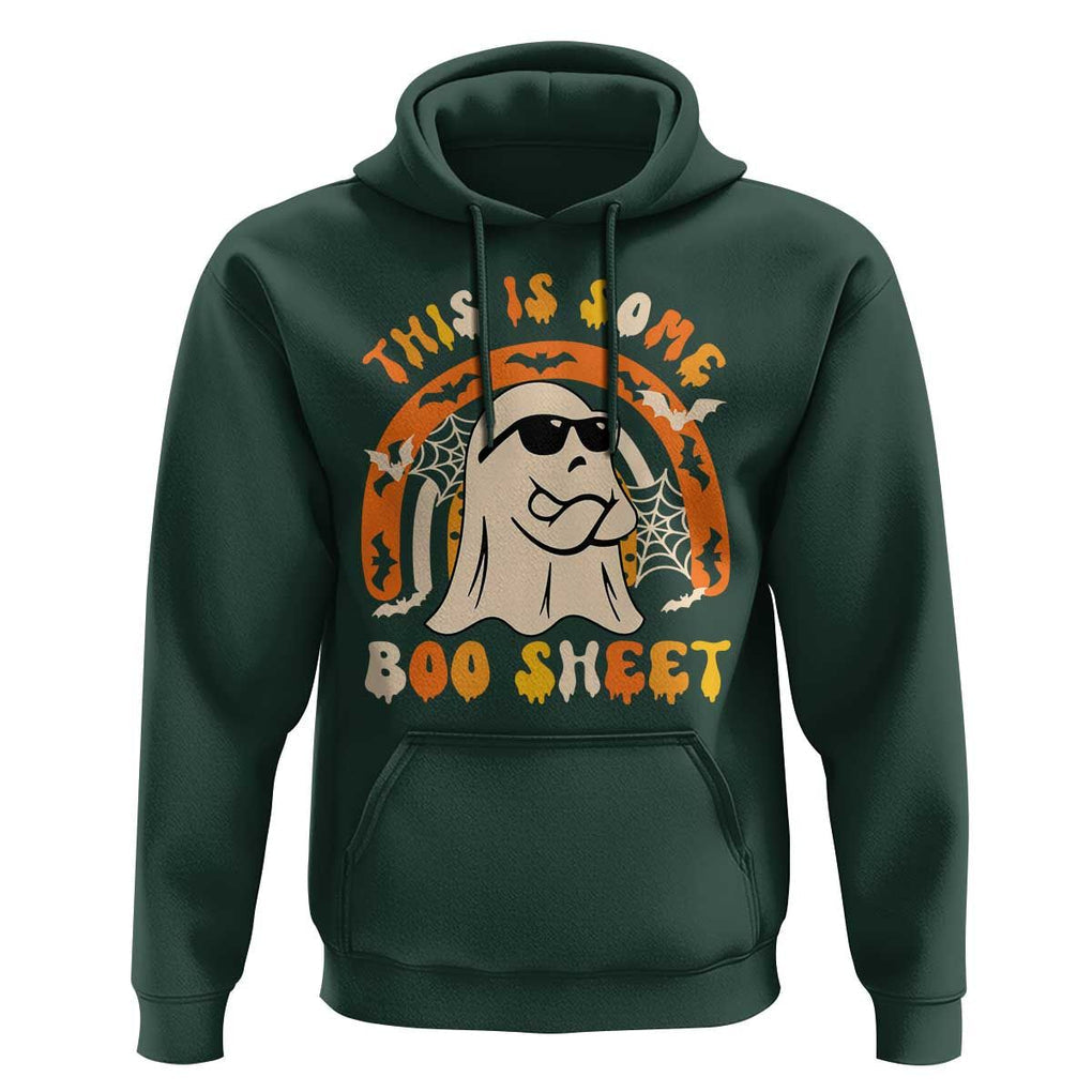 Ghost Halloween Costume Hoodie Funny This is Some Boo Sheet TS02 Dark Forest Green Print Your Wear