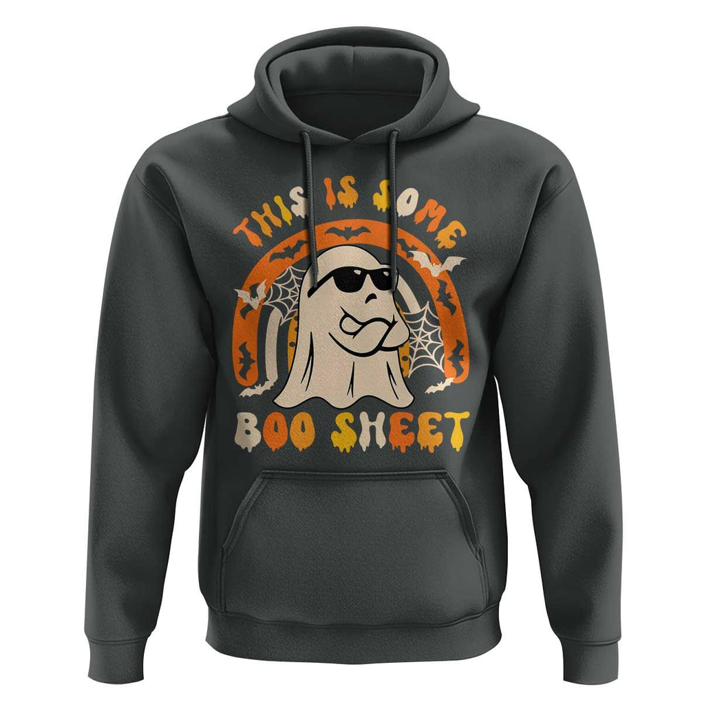 Ghost Halloween Costume Hoodie Funny This is Some Boo Sheet TS02 Dark Heather Print Your Wear
