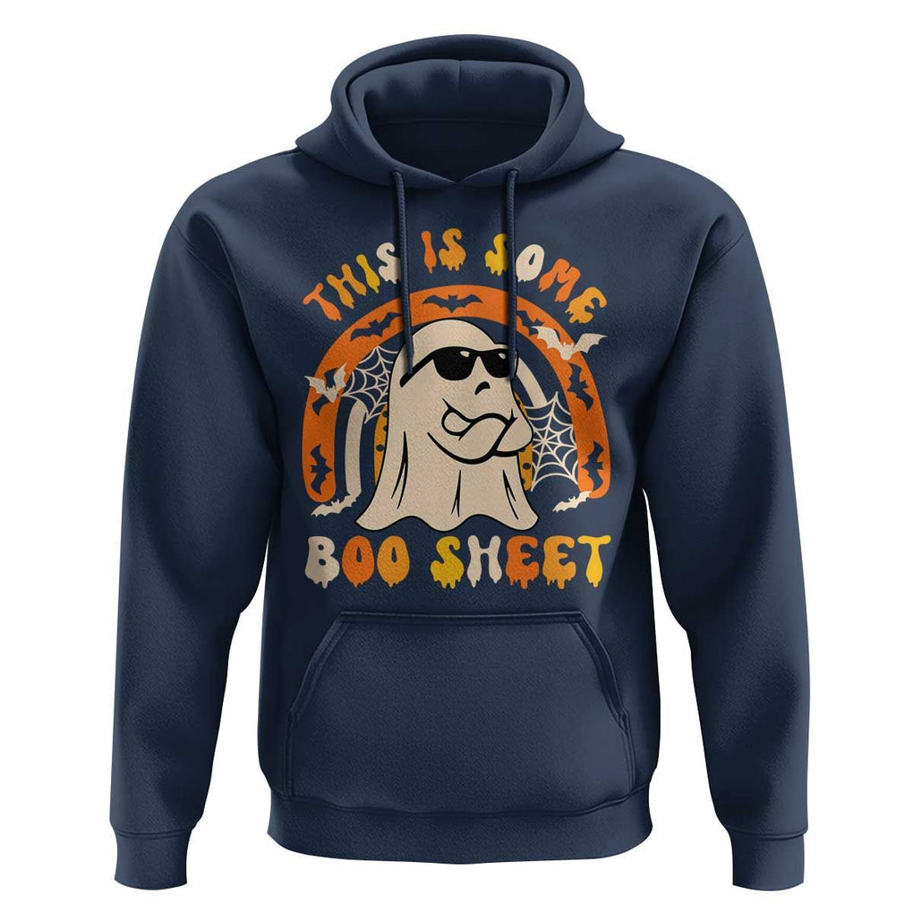 Ghost Halloween Costume Hoodie Funny This is Some Boo Sheet TS02 Navy Print Your Wear