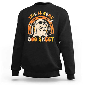 Ghost Halloween Costume Sweatshirt Funny This is Some Boo Sheet TS02 Black Print Your Wear