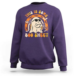 Ghost Halloween Costume Sweatshirt Funny This is Some Boo Sheet TS02 Purple Print Your Wear