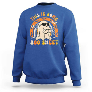 Ghost Halloween Costume Sweatshirt Funny This is Some Boo Sheet TS02 Royal Blue Print Your Wear