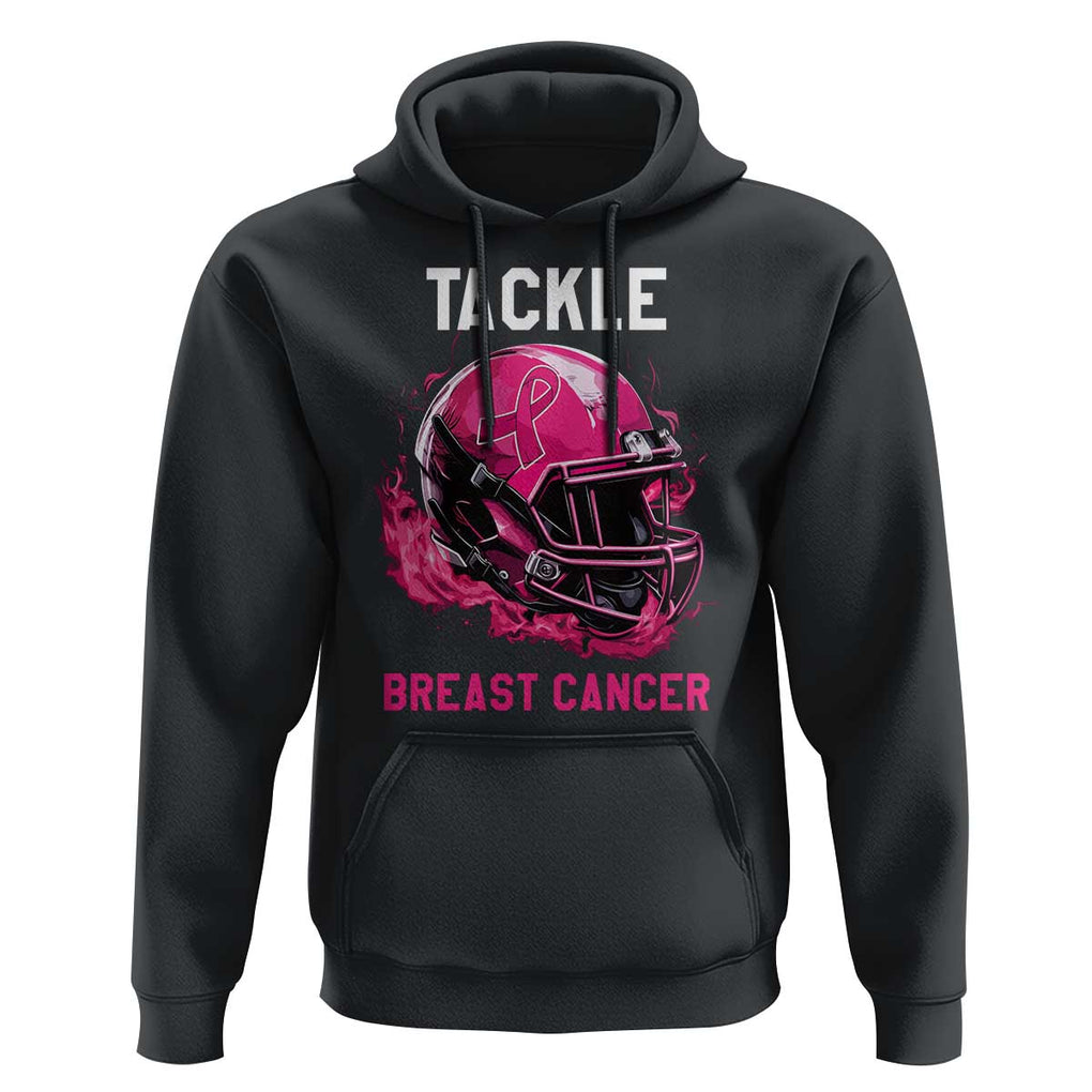 Tackle Breast Cancer Hoodie Pink Ribbon Awareness American Football Helmet TS02 Black Print Your Wear