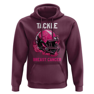 Tackle Breast Cancer Hoodie Pink Ribbon Awareness American Football Helmet TS02 Maroon Print Your Wear