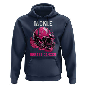 Tackle Breast Cancer Hoodie Pink Ribbon Awareness American Football Helmet TS02 Navy Print Your Wear