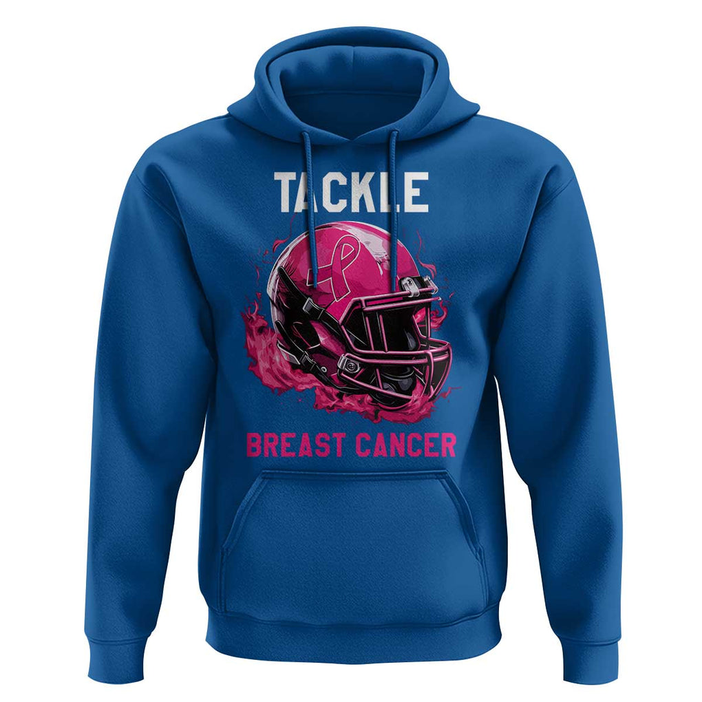Tackle Breast Cancer Hoodie Pink Ribbon Awareness American Football Helmet TS02 Royal Blue Print Your Wear