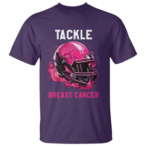 Tackle Breast Cancer T Shirt Pink Ribbon Awareness American Football Helmet TS02 Purple Print Your Wear