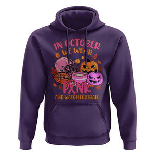 Breast Cancer Awareness Hoodie In October We Wear Pink And Watch Football Season Fall Vibe TS02 Purple Print Your Wear
