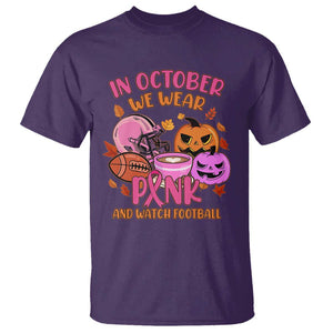 Breast Cancer Awareness T Shirt In October We Wear Pink And Watch Football Season Fall Vibe TS02 Purple Print Your Wear