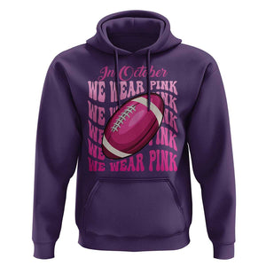 Football Breast Cancer Awareness Hoodie In October We Wear Pink Rugby Retro Groovy TS02 Purple Print Your Wear