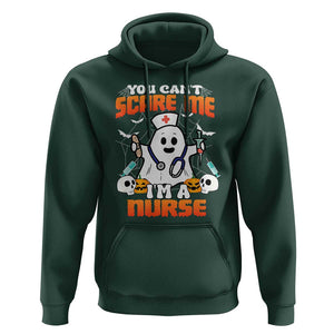 Halloween Nurse Hoodie You Can't Scare Me I'm A Nurse RN Boo Sheet Ghost TS02 Dark Forest Green Print Your Wear