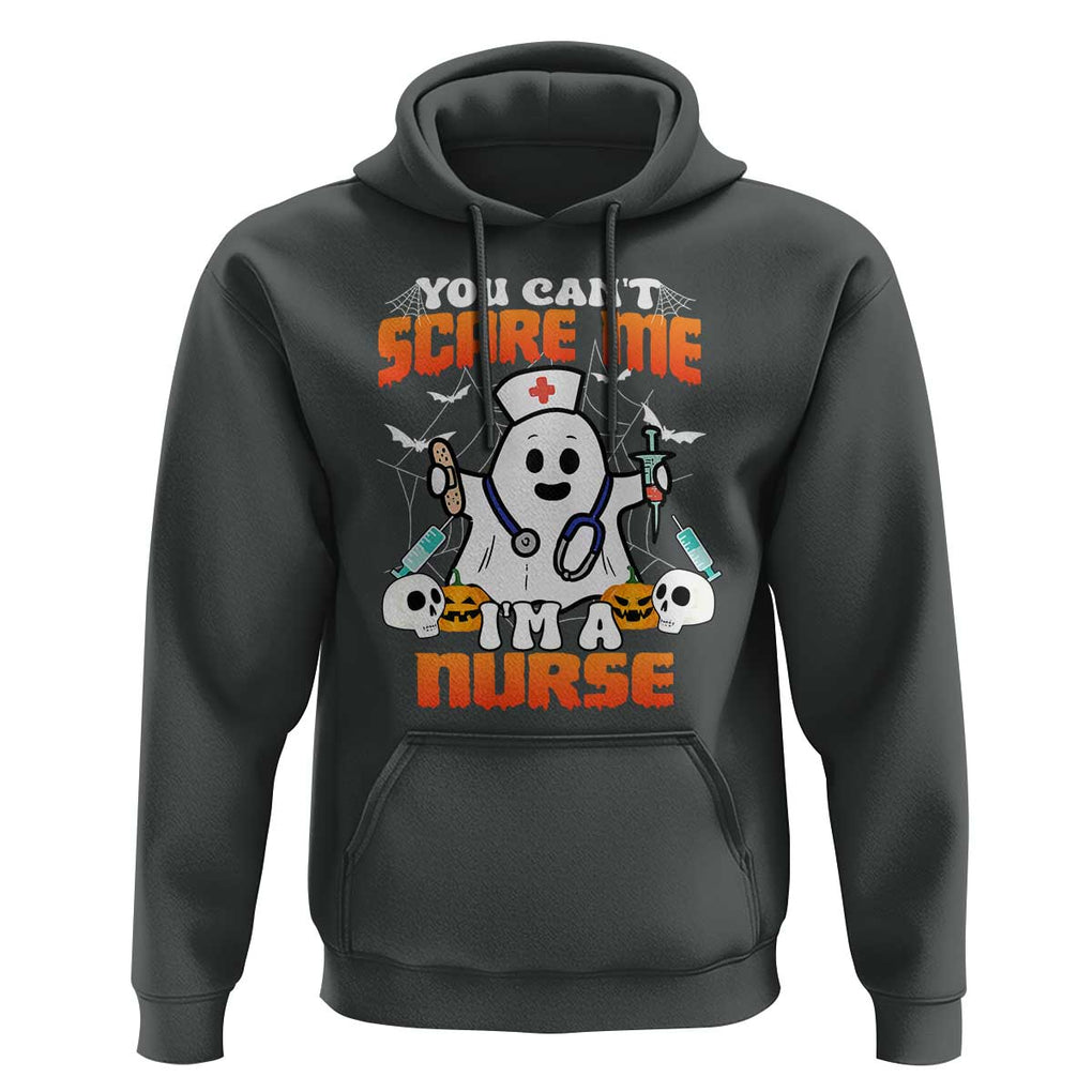 Halloween Nurse Hoodie You Can't Scare Me I'm A Nurse RN Boo Sheet Ghost TS02 Dark Heather Print Your Wear