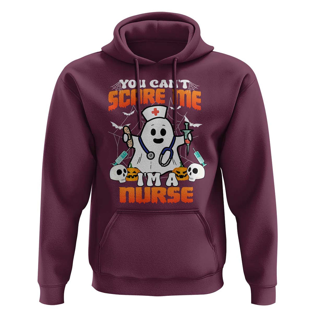 Halloween Nurse Hoodie You Can't Scare Me I'm A Nurse RN Boo Sheet Ghost TS02 Maroon Print Your Wear