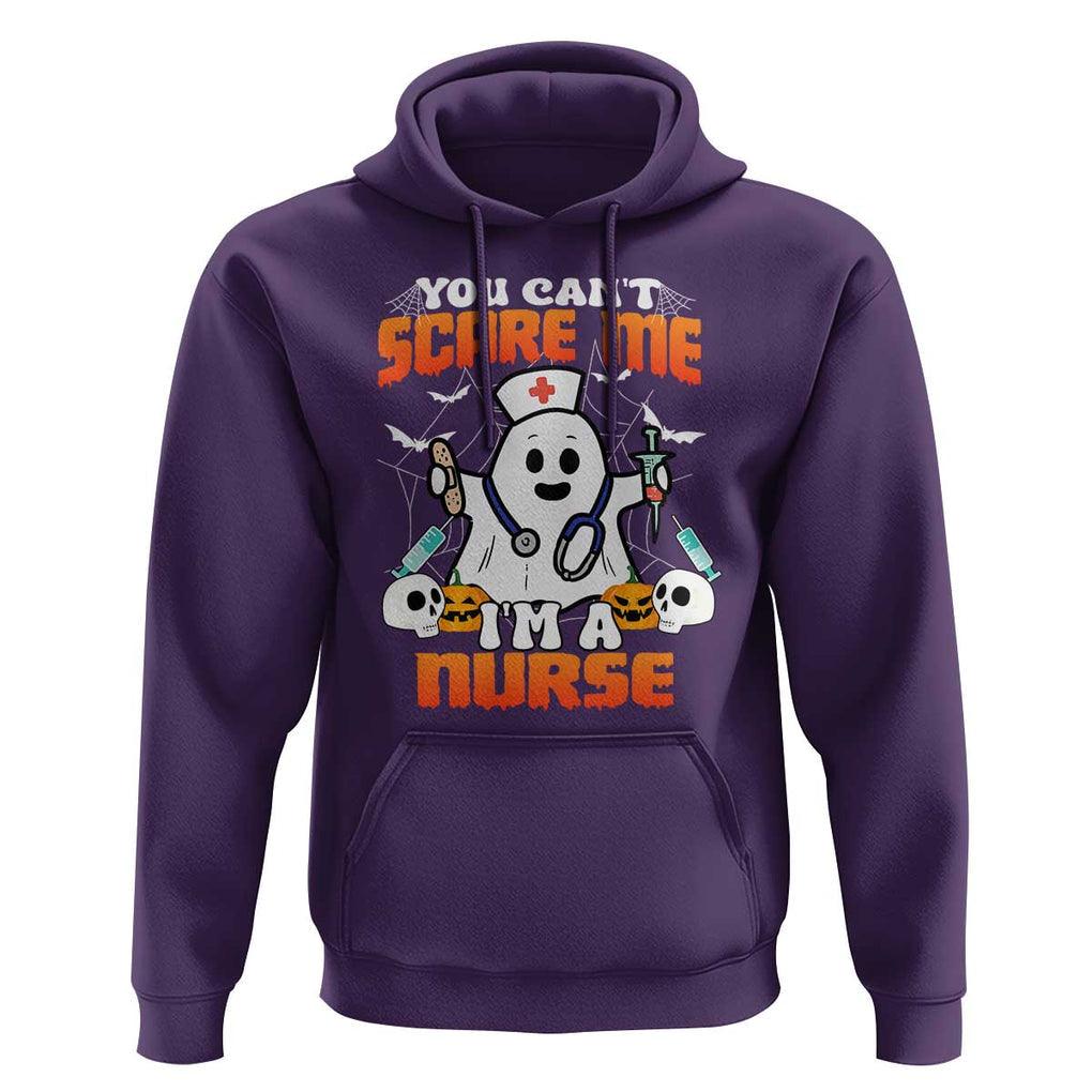 Halloween Nurse Hoodie You Can't Scare Me I'm A Nurse RN Boo Sheet Ghost TS02 Purple Print Your Wear