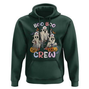 Halloween Nurse Hoodie Boo Boo Crew Ghost Halloween Costume Funny Nursing TS02 Dark Forest Green Print Your Wear