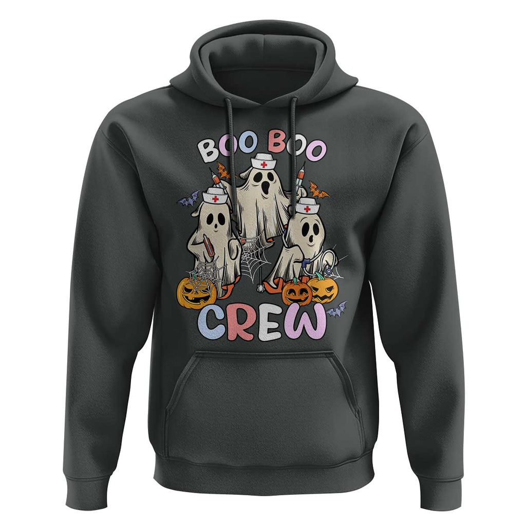 Halloween Nurse Hoodie Boo Boo Crew Ghost Halloween Costume Funny Nursing TS02 Dark Heather Print Your Wear