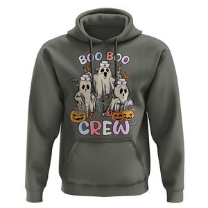 Halloween Nurse Hoodie Boo Boo Crew Ghost Halloween Costume Funny Nursing TS02 Military Green Print Your Wear