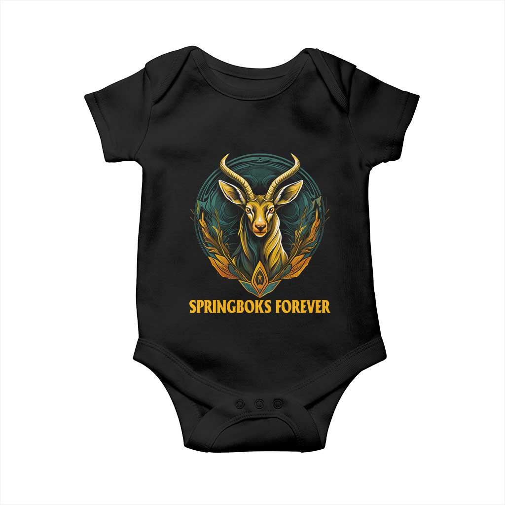 South Africa Rugby Springboks Baby Onesie Forever Stronger Together Go Bokke TS02 Black Print Your Wear