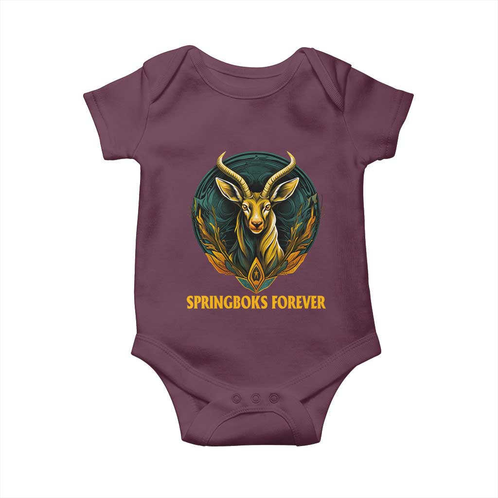 South Africa Rugby Springboks Baby Onesie Forever Stronger Together Go Bokke TS02 Maroon Print Your Wear