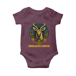 South Africa Rugby Springboks Baby Onesie Forever Stronger Together Go Bokke TS02 Maroon Print Your Wear