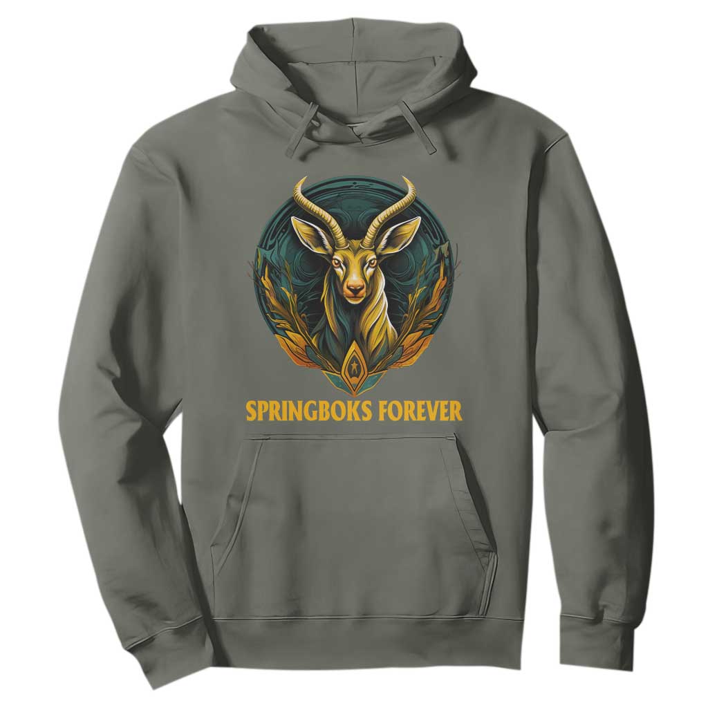 South Africa Rugby Hoodie Springboks Forever Stronger Together Go Bokke TS02 Military Green Printyourwear