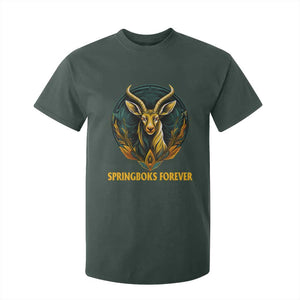 South Africa Rugby Springboks T Shirt For Kid Forever Stronger Together Go Bokke TS02 Dark Forest Green Print Your Wear