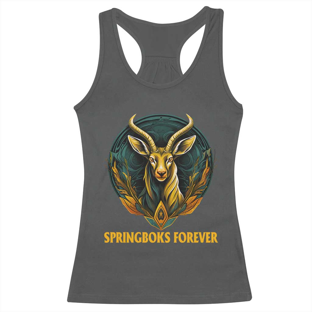South Africa Rugby Springboks Racerback Tank Top Forever Stronger Together Go Bokke TS02 Dark Heather Print Your Wear