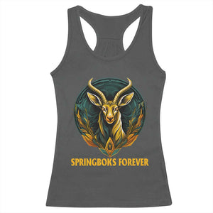 South Africa Rugby Springboks Racerback Tank Top Forever Stronger Together Go Bokke TS02 Dark Heather Print Your Wear