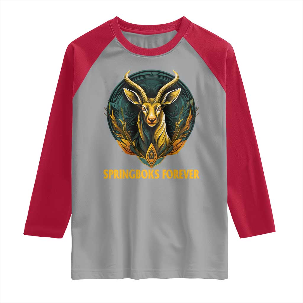 South Africa Rugby Springboks Raglan Shirt Forever Stronger Together Go Bokke TS02 Sport Gray Red Print Your Wear