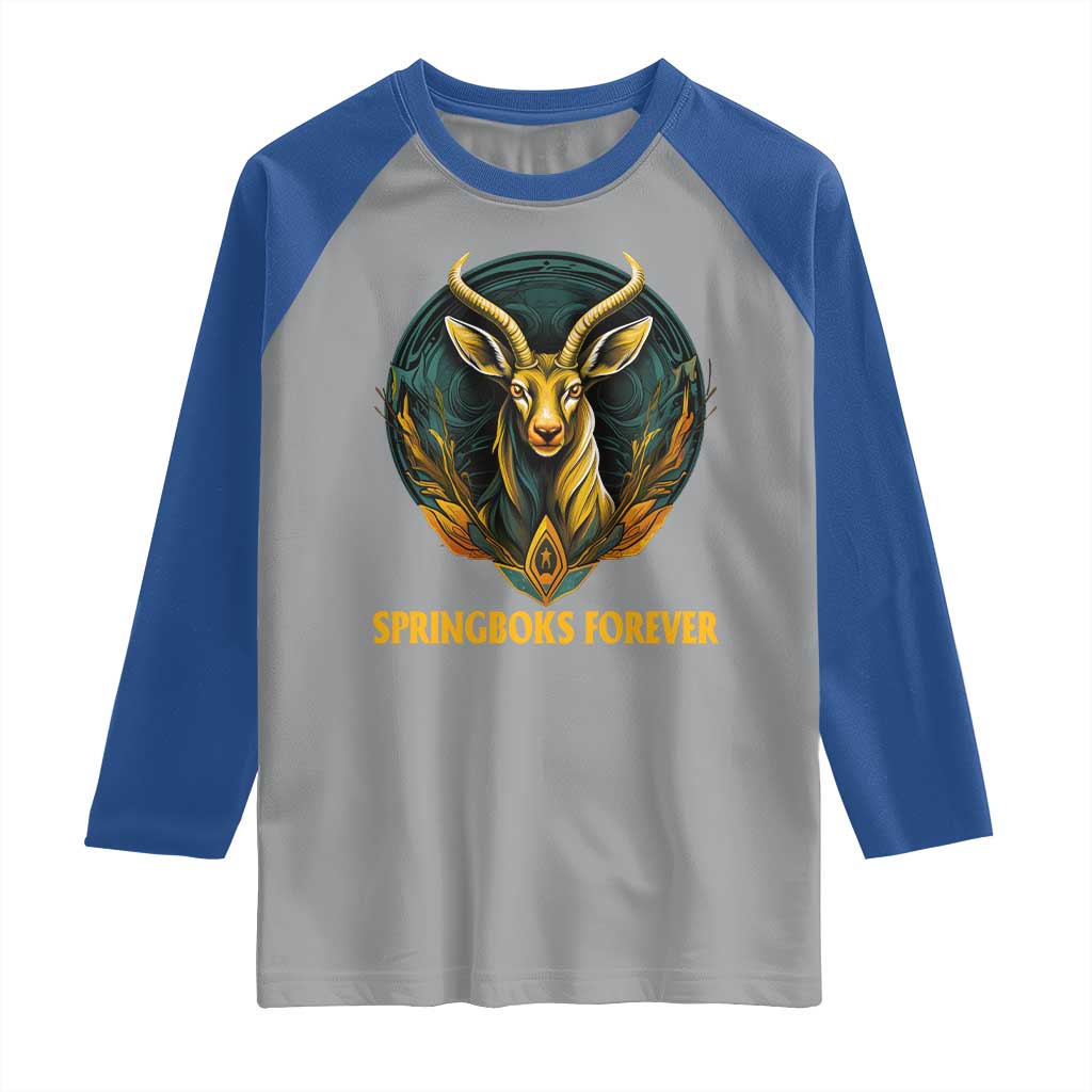 South Africa Rugby Springboks Raglan Shirt Forever Stronger Together Go Bokke TS02 Sport Gray Royal Print Your Wear