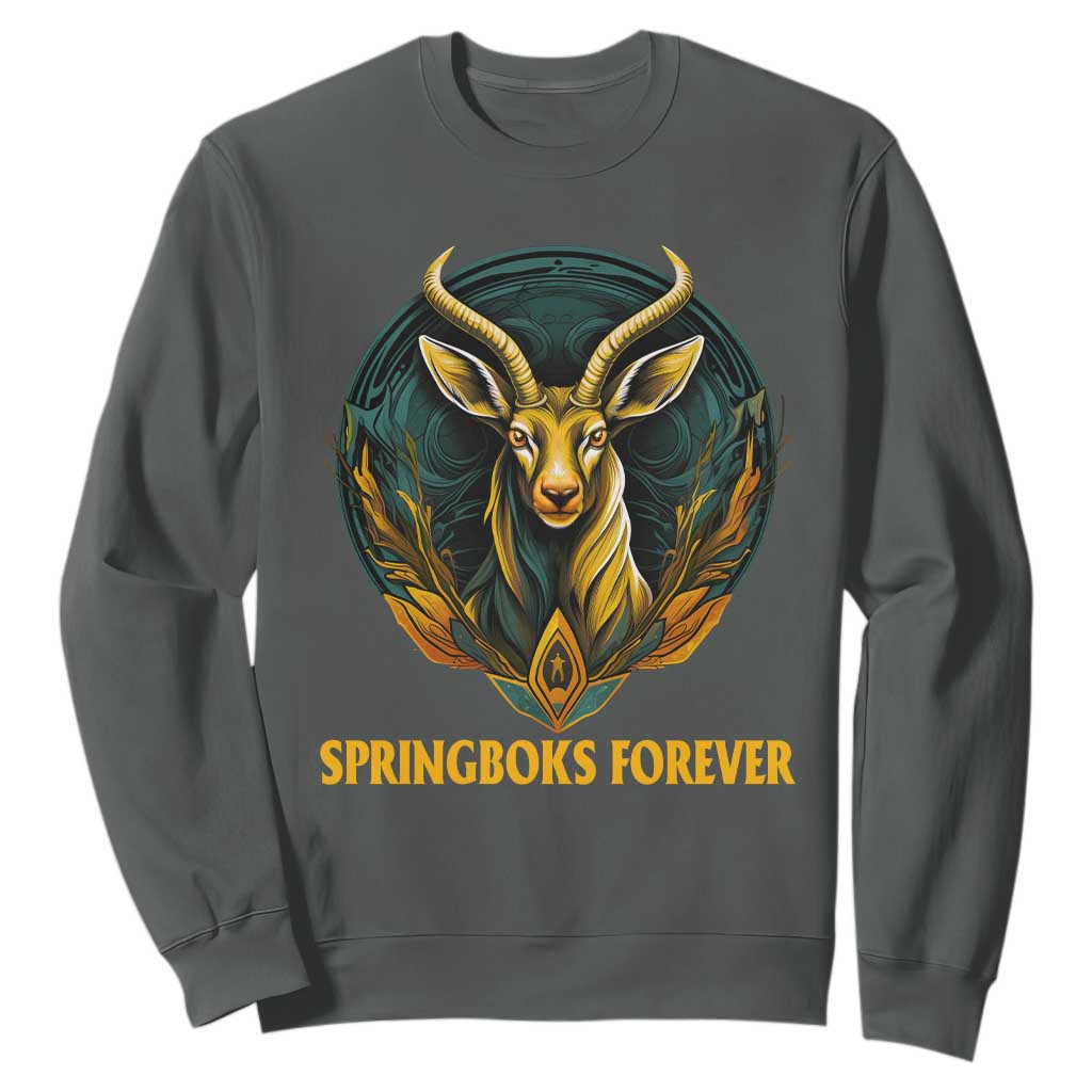 South Africa Rugby Sweatshirt Springboks Forever Stronger Together Go Bokke TS02 Dark Heather Printyourwear